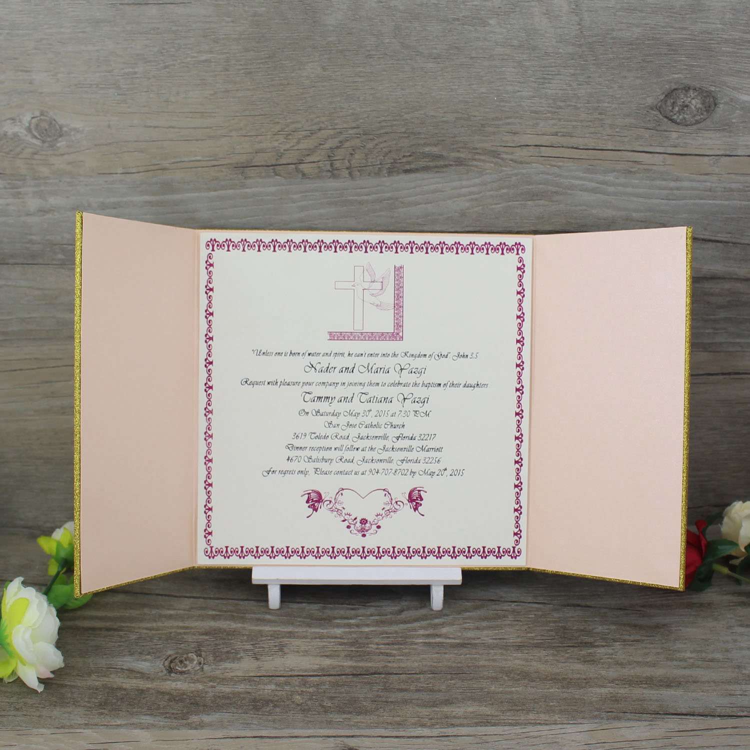White Silk Wedding Invitations Folio in Boxes 